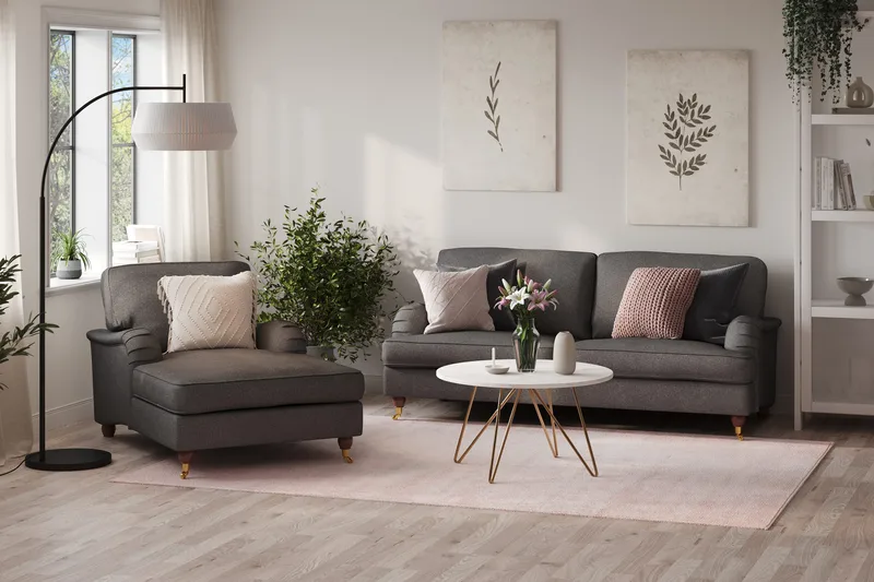 Howard Lyx 3-personers Stofsofa - Mørkegrå - Møbler - Sofaer - Howard sofa