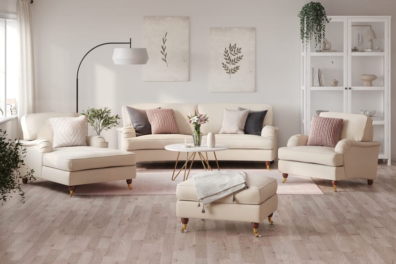 Howard Lyx 3-personers Svunget Stofsofa - Beige - Møbler - Sofaer - Howard sofa