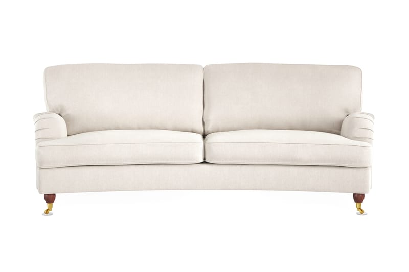 Howard Lyx 3-personers Svunget Fløjlssofa, Cremehvid