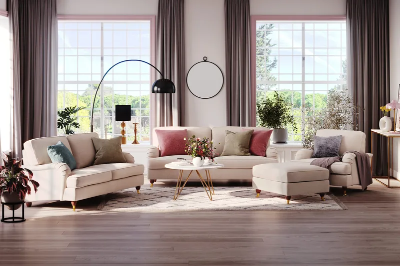 Howard Lyx 3-personers Stofsofa - Beige - Møbler - Sofaer - Howard sofa