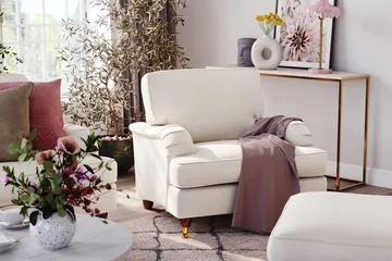 Howard Lyx 3-personers Fløjlssofa - Cremehvid - Møbler - Sofaer - Howard sofa