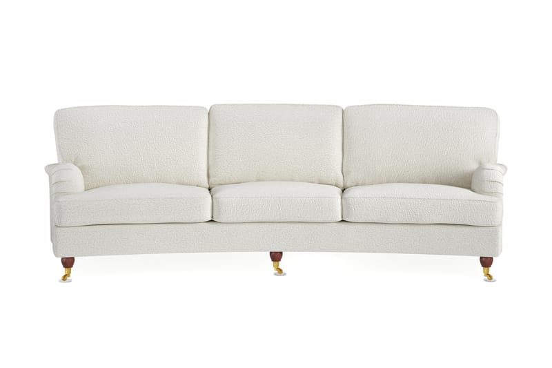 Howard Lyx 4-personers Svunget Sofa i Bouclé, Hvid