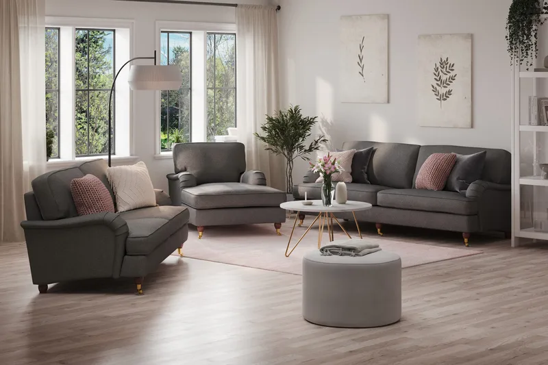 Howard Lyx 4-personers Stofsofa - Mørkegrå - Møbler - Sofaer - Howard sofa