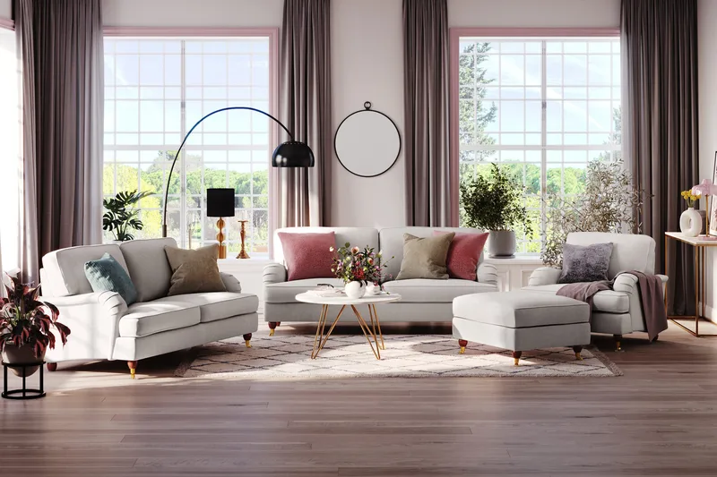 Howard Lyx 4-personers Stofsofa - Lysegrå - Møbler - Sofaer - Howard sofa