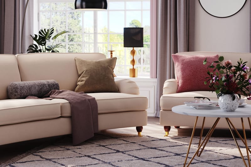 Howard Lyx 4-personers Svunget Manchestersofa - Beige - Møbler - Sofaer - Howard sofa
