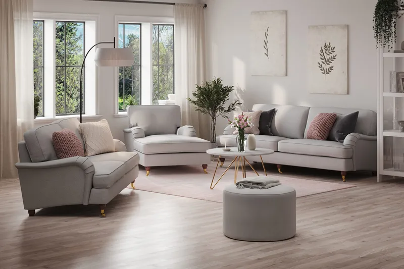 Howard Lyx 4-personers Stofsofa - Lysegrå - Møbler - Sofaer - Howard sofa