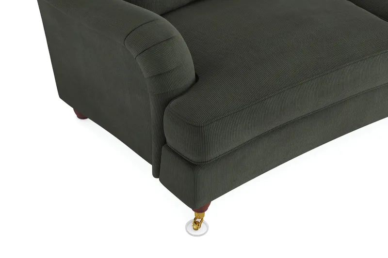 Howard Lyx 4-personers Svunget Manchestersofa - Mørkegrøn - Møbler - Sofaer - Howard sofa