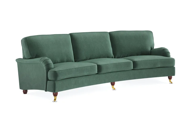 Howard Lyx 4-personers Svunget Fløjlssofa - Mørkegrøn - Møbler - Sofaer - Howard sofa