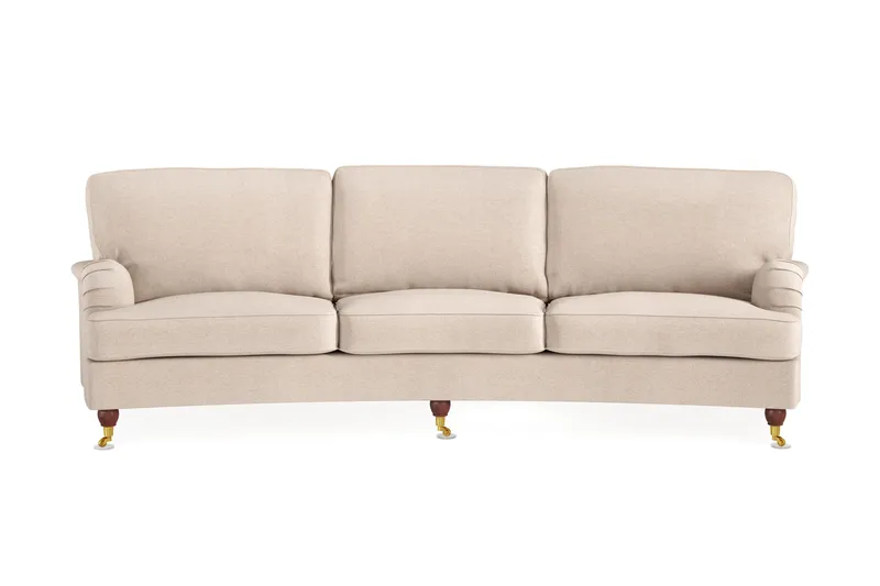 Howard Lyx 4-personers Svunget Stofsofa, Beige