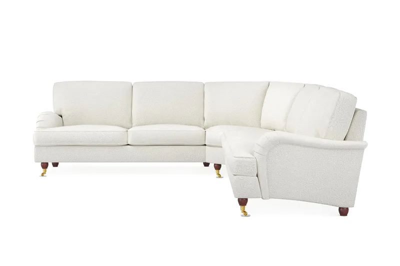 Howard Lyx 6-personers Højrevendt L-formet Hjørnesofa i Bouclé - Hvid - Møbler - Sofaer - Howard sofa