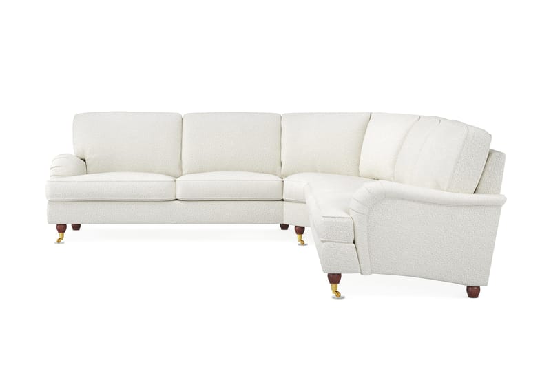 Howard Lyx 6-personers Højrevendt L-formet Hjørnesofa i Bouclé - Hvid - Møbler - Sofaer - Howard sofa