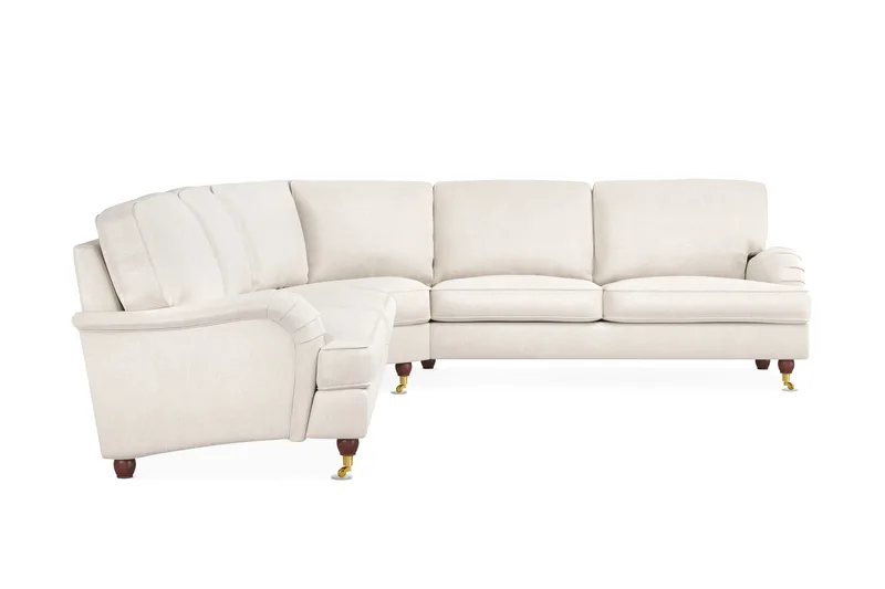 Howard Lyx 6-personers Venstrevendt L-formet Hjørnesofa i Fløjl - Cremehvid - Møbler - Sofaer - Howard sofa