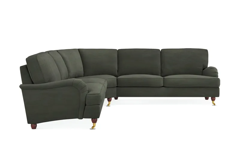 Howard Lyx 6-personers Venstrevendt L-formet Hjørnesofa i Manchester - Mørkegrøn - Møbler - Sofaer - Howard sofa
