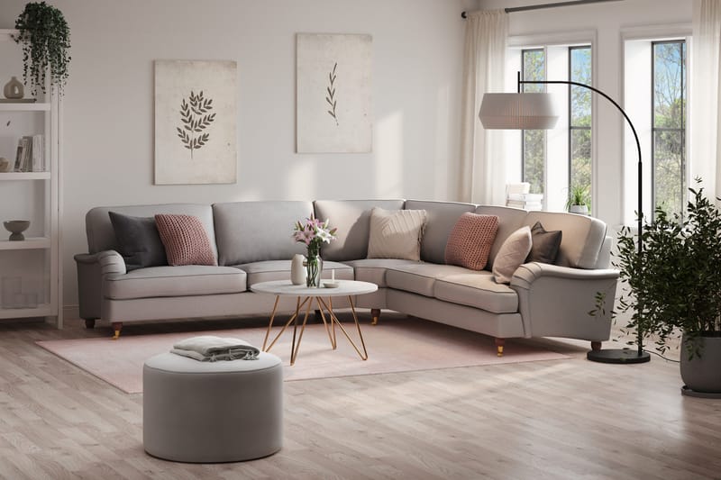 Howard Lyx 6-personers Venstrevendt L-formet Hjørnesofa i Stof - Lysegrå - Møbler - Sofaer - Howard sofa