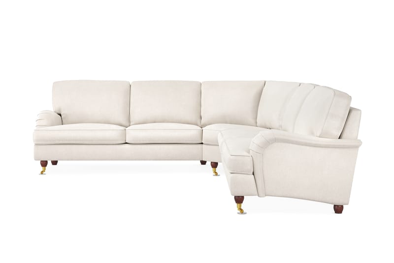 Howard Lyx 6-personers Højrevendt L-formet Hjørnesofa i Fløjl - Cremehvid - Møbler - Sofaer - Howard sofa