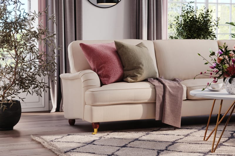 Howard Lyx 6-personers Højrevendt L-formet Hjørnesofa i Manchester - Beige - Møbler - Sofaer - Howard sofa