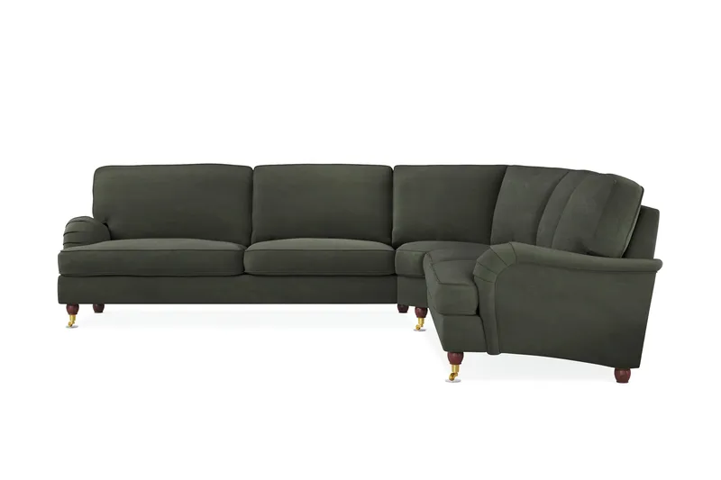 Howard Lyx 6-personers Venstrevendt L-formet Hjørnesofa i Manchester - Mørkegrøn - Møbler - Sofaer - Howard sofa