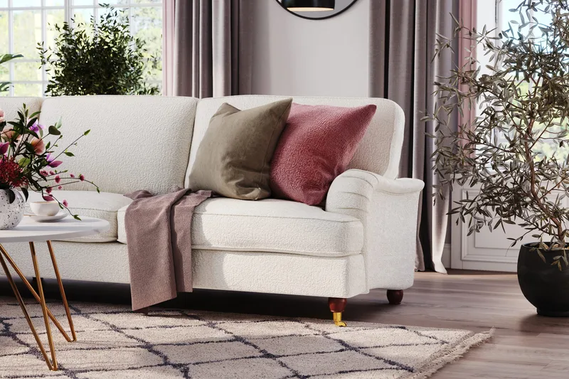 Howard Lyx 6-personers Venstrevendt L-formet Hjørnesofa i Bouclé - Hvid - Møbler - Sofaer - Howard sofa