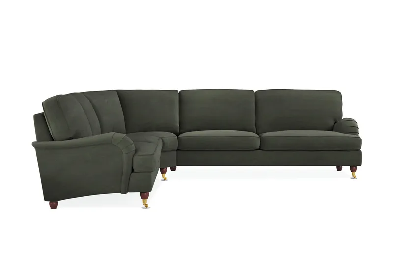 Howard Lyx 6-personers Højrevendt L-formet Hjørnesofa i Manchester - Mørkegrøn - Møbler - Sofaer - Howard sofa