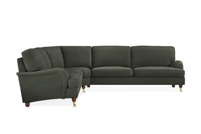 Howard Lyx 6-personers Højrevendt L-formet Hjørnesofa i Manchester - Mørkegrøn - Møbler - Sofaer - Howard sofa