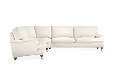 Howard Lyx 6-personers Højrevendt L-formet Hjørnesofa i Fløjl - Cremehvid - Møbler - Sofaer - Howard sofa