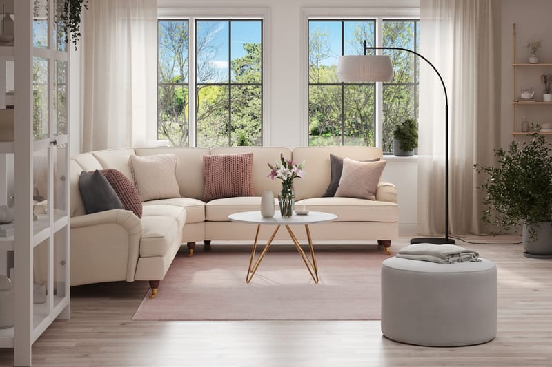 Howard Lyx 6-personers Venstrevendt L-formet Hjørnesofa i Stof - Beige - Møbler - Sofaer - Howard sofa
