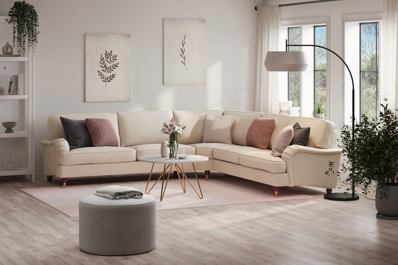 Howard Lyx 6-personers Venstrevendt L-formet Hjørnesofa i Stof - Beige - Møbler - Sofaer - Howard sofa
