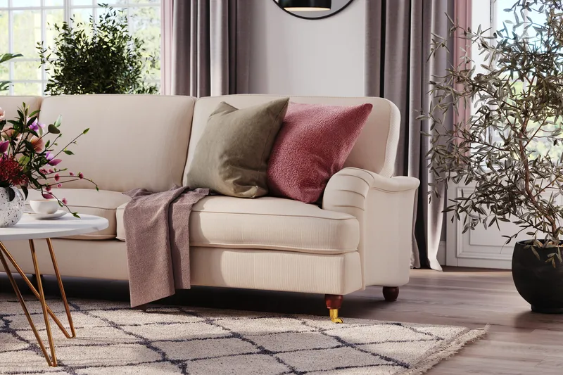 Howard Lyx 6-personers Venstrevendt L-formet Hjørnesofa i Manchester - Beige - Møbler - Sofaer - Howard sofa