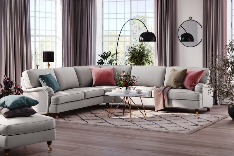 Howard Lyx 6-personers Venstrevendt L-formet Hjørnesofa i Stof - Lysegrå - Møbler - Sofaer - Howard sofa