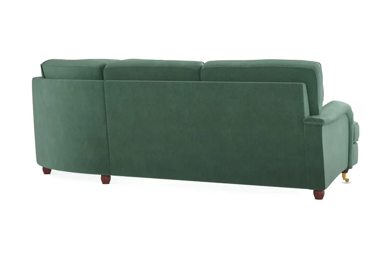 Howard Lyx 6-personers Højrevendt L-formet Hjørnesofa i Fløjl - Mørkegrøn - Møbler - Sofaer - Howard sofa