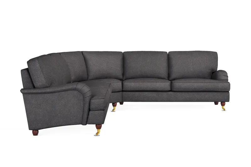 Howard Lyx 6-personers Højrevendt L-formet Hjørnesofa i Stof, Mørkegrå