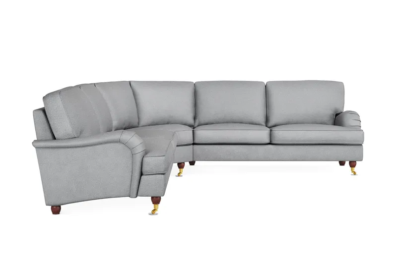 Howard Lyx 6-personers Højrevendt L-formet Hjørnesofa i Stof, Lysegrå