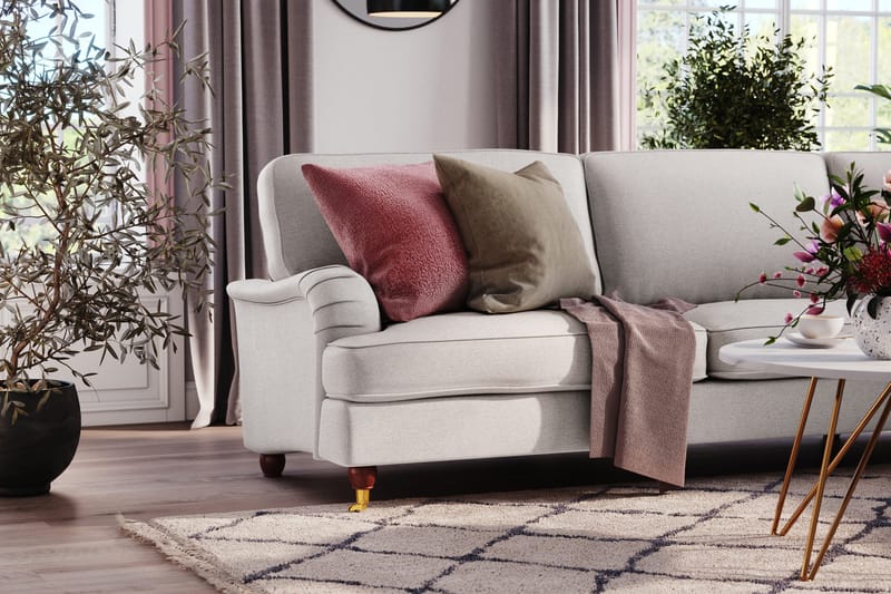 Howard Lyx 6-personers Højrevendt L-formet Hjørnesofa i Stof - Lysegrå - Møbler - Sofaer - Howard sofa
