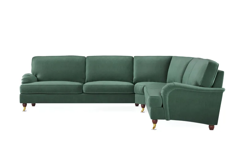 Howard Lyx 6-personers Venstrevendt L-formet Hjørnesofa i Fløjl - Mørkegrøn - Møbler - Sofaer - Howard sofa