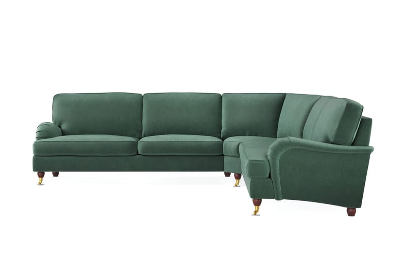 Howard Lyx 6-personers Venstrevendt L-formet Hjørnesofa i Fløjl - Mørkegrøn - Møbler - Sofaer - Howard sofa