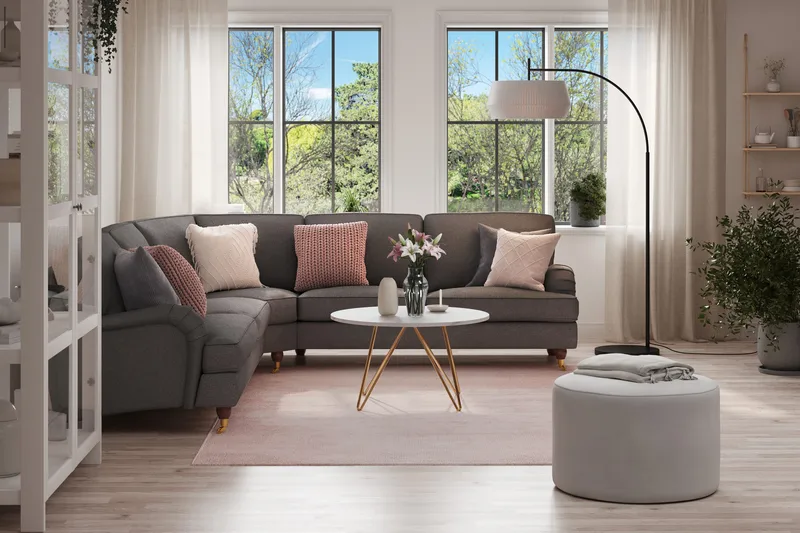 Howard Lyx 6-personers Venstrevendt L-formet Hjørnesofa i Stof - Mørkegrå - Møbler - Sofaer - Howard sofa