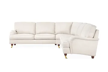 Howard Lyx 6-personers Højrevendt L-formet Hjørnesofa i Fløjl - Cremehvid - Møbler - Sofaer - Howard sofa