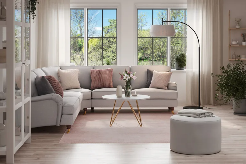 Howard Lyx 6-personers Venstrevendt L-formet Hjørnesofa i Stof - Lysegrå - Møbler - Sofaer - Howard sofa