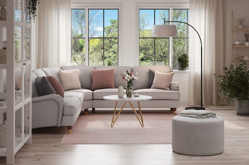 Howard Lyx 6-personers Venstrevendt L-formet Hjørnesofa i Stof - Lysegrå - Møbler - Sofaer - Howard sofa