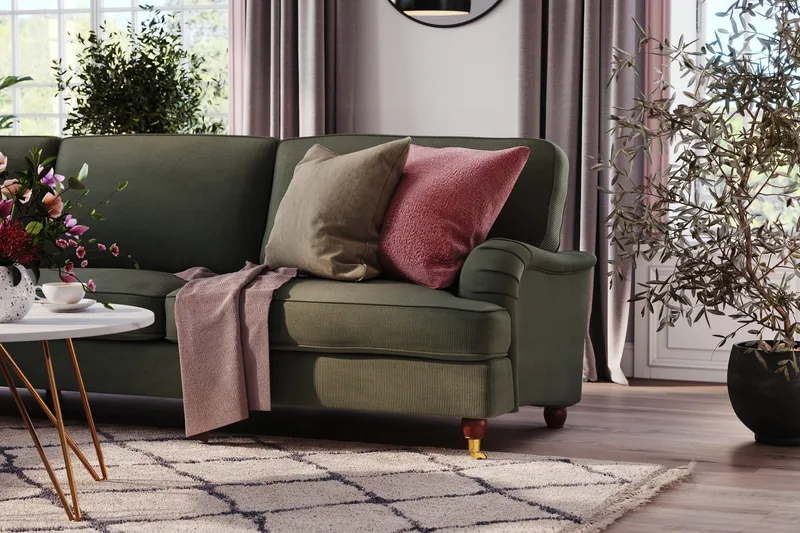 Howard Lyx 6-personers Venstrevendt L-formet Hjørnesofa i Manchester - Mørkegrøn - Møbler - Sofaer - Howard sofa