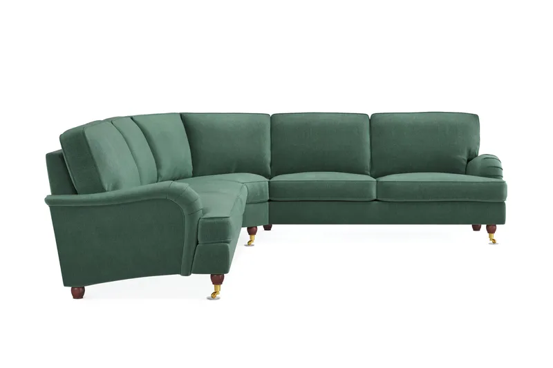 Howard Lyx 6-personers Venstrevendt L-formet Hjørnesofa i Fløjl - Mørkegrøn - Møbler - Sofaer - Howard sofa