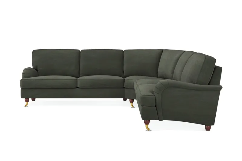 Howard Lyx 6-personers Højrevendt L-formet Hjørnesofa i Manchester - Mørkegrøn - Møbler - Sofaer - Howard sofa
