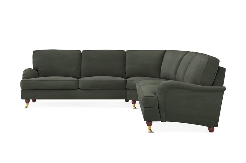 Howard Lyx 6-personers Højrevendt L-formet Hjørnesofa i Manchester - Mørkegrøn - Møbler - Sofaer - Howard sofa