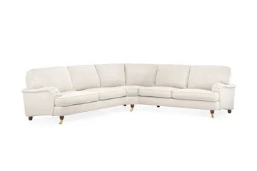 Howard Lyx 6-personers Venstrevendt L-formet Hjørnesofa i Fløjl - Cremehvid - Møbler - Sofaer - Howard sofa