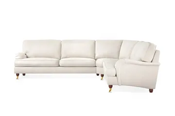 Howard Lyx 6-personers Venstrevendt L-formet Hjørnesofa i Fløjl - Cremehvid - Møbler - Sofaer - Howard sofa