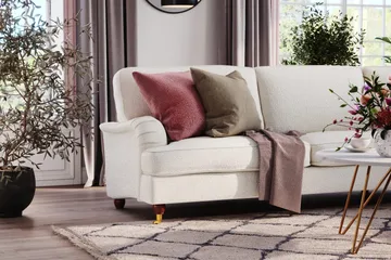 Howard Lyx 6-personers Højrevendt L-formet Hjørnesofa i Bouclé - Hvid - Møbler - Sofaer - Howard sofa