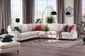 Howard Lyx 6-personers Venstrevendt L-formet Hjørnesofa i Fløjl - Cremehvid - Møbler - Sofaer - Howard sofa