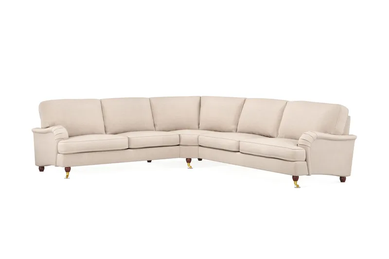Howard Lyx 6-personers Højrevendt L-formet Hjørnesofa i Stof, Beige
