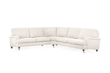 Howard Lyx 6-personers Højrevendt L-formet Hjørnesofa i Fløjl - Cremehvid - Møbler - Sofaer - Howard sofa