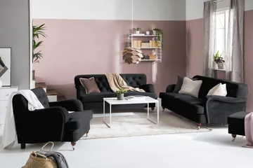 Howard Riviera 2-personers Fløjlssofa - Sort - Møbler - Sofaer - Howard sofa
